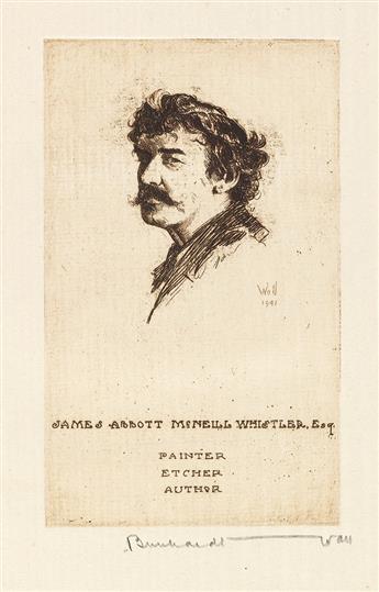 WALL, BERNHARDT. Following James McNeill Whistler, Etcher and Painter 1834-1903.